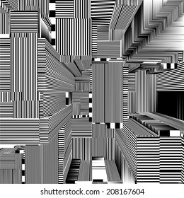 Abstract Urban City Of Skyscrapers Stripes Vector 187