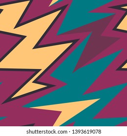 Abstract urban colorful geometric seamless pattern with simple curved elements.