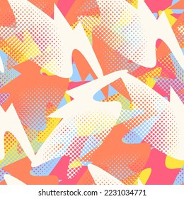 Abstract urban colorful pattern with chaotic wave shapes 
