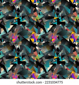 Abstract urban colorful pattern with chaotic wave shapes 