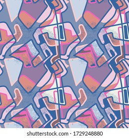 Abstract urban colorful seamless pattern.  