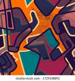 Abstract urban colorful seamless pattern.  