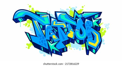 Abstract Urban Graffiti Street Art Word Tattoo Lettering Vector Illustration Template Element