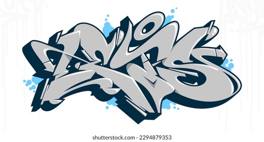 Abstract Urban Graffiti Street Art Word Lets Lettering Vector Illustration Template Element