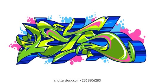 Abstract Urban Graffiti Street Art Word Lettering Vector Illustration Template Element