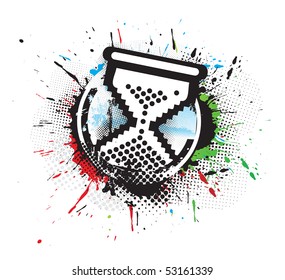 abstract urban grunge mouse time  background, vector illustration.