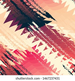 Abstract urban grunge pattern with gradient curved elements.