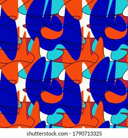 Abstract urban hand draw patterns with shapes. Seamless backdrop.