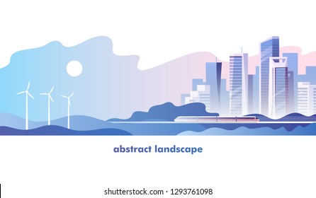 Abstract urban landscape. Vector illustration.