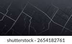 Abstract urban map network with highlighted routes. Futuristic city map with navigation points. Vector illustration in dark tech style