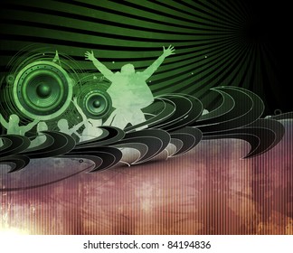abstract urban music dance party poster background design.