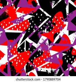 Abstract urban patterns  with hand draw shapes. Seamless backdrop