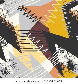 Abstract urban seamless backdrop with curved geometry shapes, wave patterns.