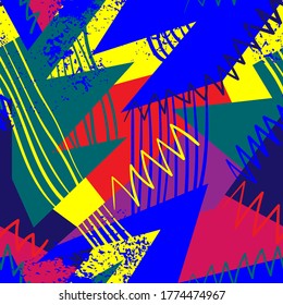 Abstract urban seamless backdrop with curved geometry shapes, wave patterns.