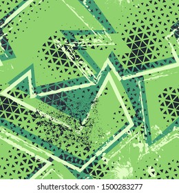 Abstract urban seamless with curved elements and grunge spots.