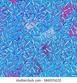 Abstract urban seamless pattern with chaotic hand drawn strokes