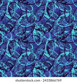 Abstract urban seamless pattern with chaotic grunge circles and lines 