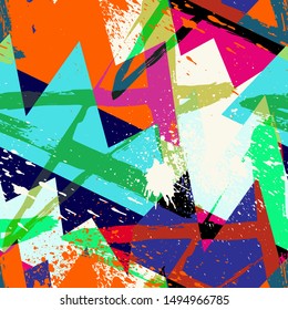Abstract urban seamless pattern with curved elements.