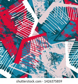 Abstract urban seamless pattern with grunge stars. 