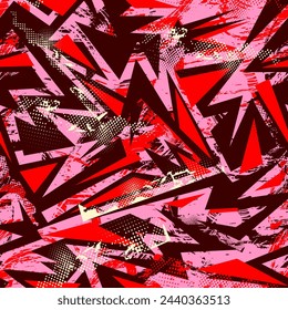 Abstract urban seamless pattern with grunge spots and curved shapes for apparel things, textile, texture, backgrounds and to print on fabric and other design things