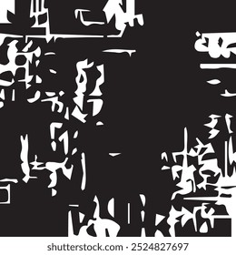Abstract urban seamless pattern. Grunge texture background. Scuffed drop sprays, triangles, dots, black and white spray paint, splash. Urban modern