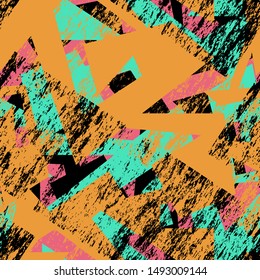 Abstract urban seamless pattern with sharp elements. 