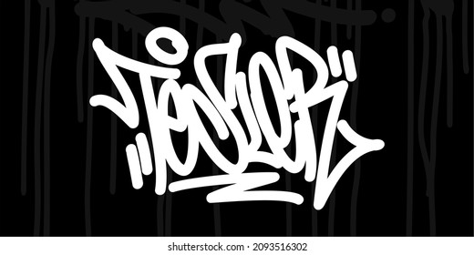 Abstract Urban Street Art Graffiti Style Hand Written Word Tesler Vector Illustration Art