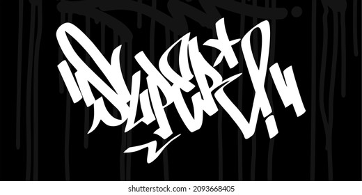 Resumen Arte callejero urbano Graffiti estilo mano Palabra escrita Super Vector Ilustración arte