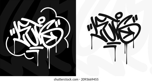 Abstract Urban Street Art Graffiti Style Hand Written Word Lets Vector Illustration Art