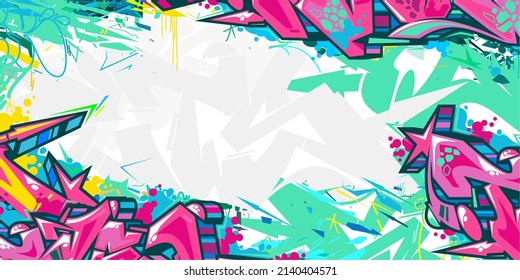 Abstract Urban Street Art Graffiti Style Vector Illustration Background Template