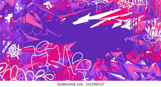 Abstract Urban Street Art Graffiti Style Vector Illustration Background Template