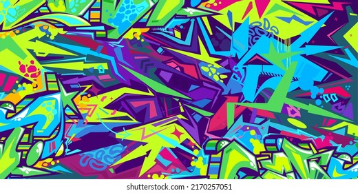 Abstract Urban Street Art Graffiti Style Vector Illustration Background Template