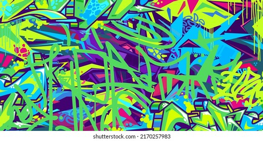 Abstract Urban Street Art Graffiti Style Vector Illustration Background Template