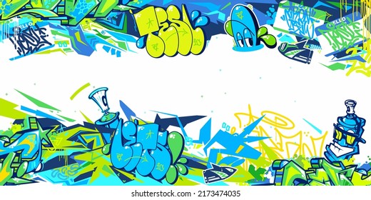 Abstract Urban Street Art Graffiti Style Vector Illustration Background Template