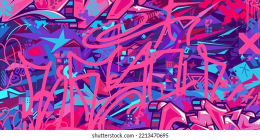 Abstract Urban Street Art Graffiti Style Vector Illustration Background Template