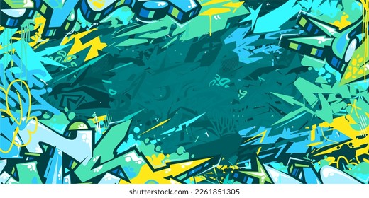 Abstract Urban Street Art Graffiti Style Vector Illustration Background Template