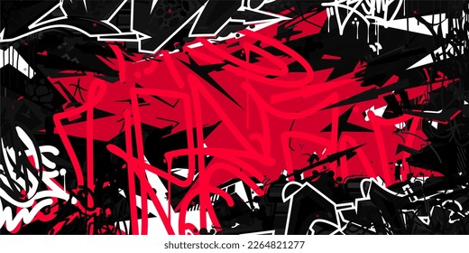 Abstract Urban Street Art Graffiti Style Vector Illustration Template Background Art