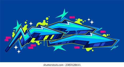 Abstract Urban Street Art Graffiti Style Arrows Vector Illustration Template Background