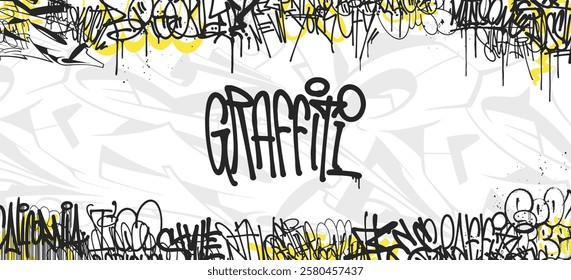 Abstract Urban Street Art Graffiti Style Vector Illustration Background Template.