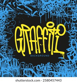 Abstract Urban Street Art Graffiti Style Vector Illustration Background Template.