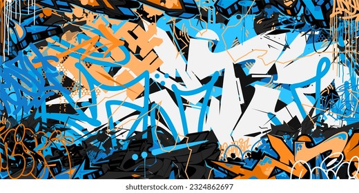 Abstract Urban Style Hiphop Graffiti Street Art Vector Illustration Background Template