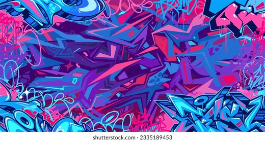 Abstract Urban Style Hiphop Graffiti Street Art Vector Illustration Background Template