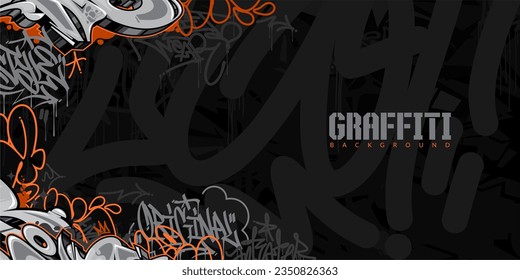 Abstract Urban Style Hiphop Graffiti Street Art Vector Illustration Background Template