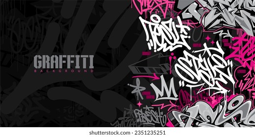 Abstract Urban Style Hiphop Graffiti Street Art Vector Illustration Background Template