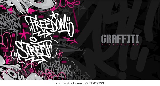 Abstract Urban Style Hiphop Graffiti Street Art Vector Illustration Background Template