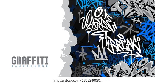 Abstract Urban Style Hiphop Graffiti Street Art Vector Illustration Background Template