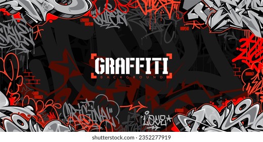 Abstrakter Hip-Hop im urbanen Stil Graffiti Street Art Vektorgrafik-Hintergrund Vorlage