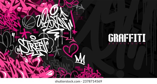 Abstract Urban Style Hiphop Graffiti Street Art Vector Illustration Background Template