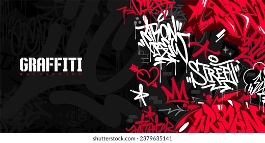 Abstract Urban Style Hiphop Graffiti Street Art Vector Illustration Background Template