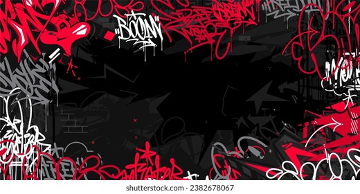 Abstract Urban Style Hiphop Graffiti Street Art Vector Illustration Background Template